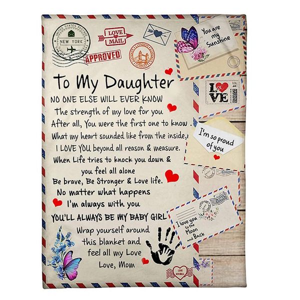 

blankets to my daughter from mom envelope fleece blanket customizable patterns the gift for mothers day 66cy