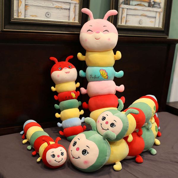 

color caterpillars lie prone long doll pillow sleep clip leg doll girl children's gift, Blue