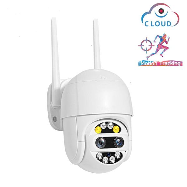 

dual-lens ptz dome camera 1080p 4x zoom wifi cloud ip outdoor auto tracking security waterproof surveillance cameras