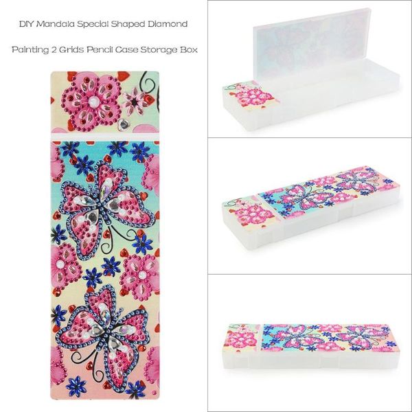 

diamond painting diy special shaped 2 grid pencil case butterfly embroidery mandala gift odds and ends storage box