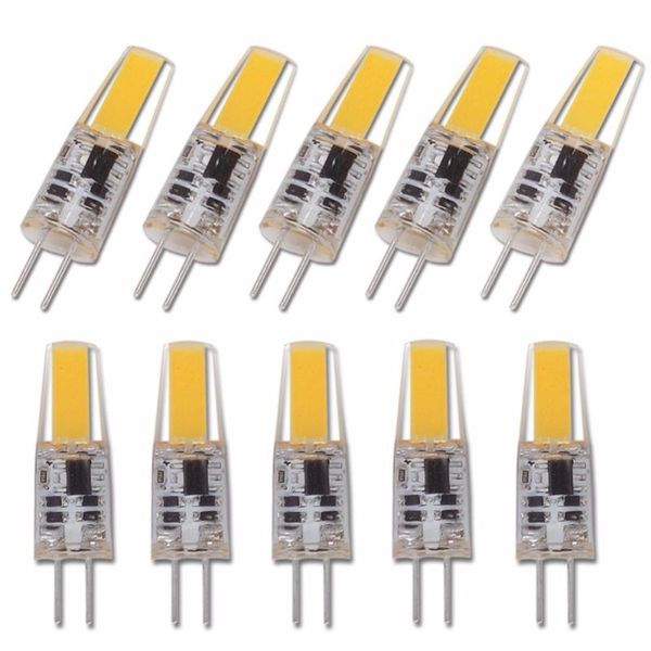 

other led lighting 10pcs/lot dimmable g4 cob lamp 6w bulb ac dc 12v 220v candle silicone lights replace 40w halogen for chandelier spotlight