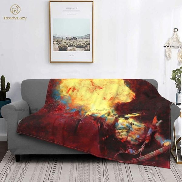 

kiss band blanket fleece summer soft fashion funny bedspread blankets