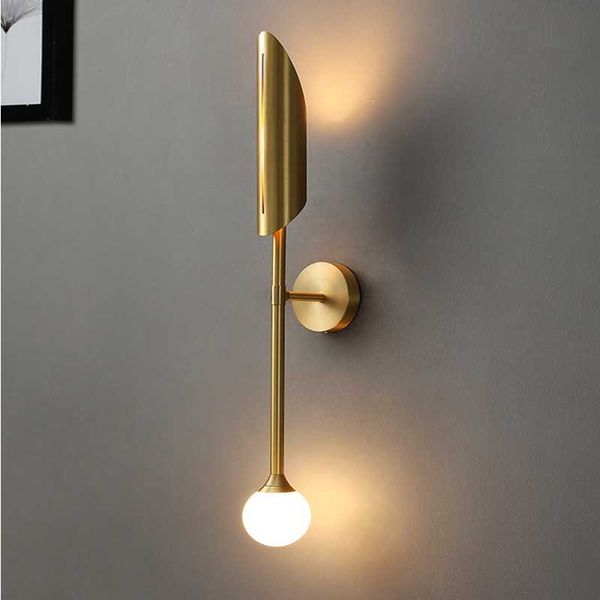 

wall lamp postmodern simple golden living room bedroom clothing store american creative