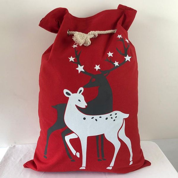 

christmas decorations large canvas bag decoration linen stocking reindeer embroidery children's gift candy storage home decor xmas