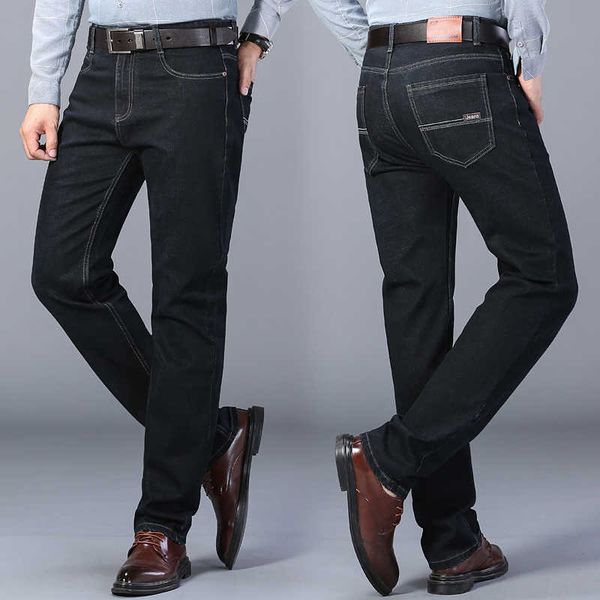 

2021 spring and autumn men's stretch straight fit jeans men's denim pants brand new style trousers mens wear large size 28-40 x062, Blue