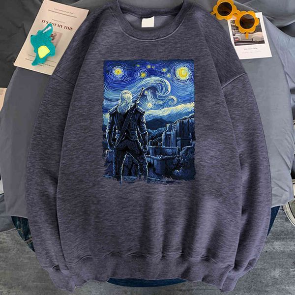 

men's hoodie, star print, morhen kaer, loose casual street cloth, pockets, vintage hip hop sportswear kpop, Black