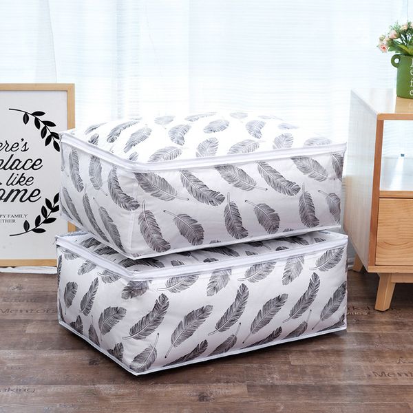 

square transparent storage bag printed quilt clothing bag bedroom travel storage bag portable sundries storage 4styles