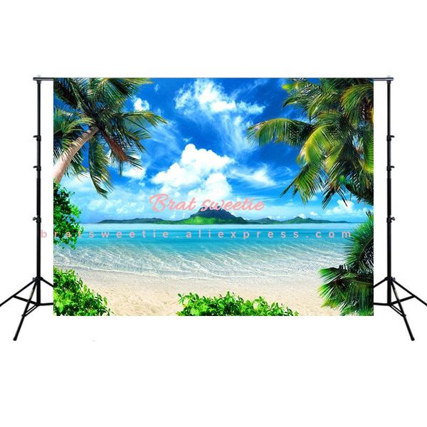 

party decoration 7x5ft hawaiian summer beach backdrops for pography blue sea and sky background palm trees po backdrop