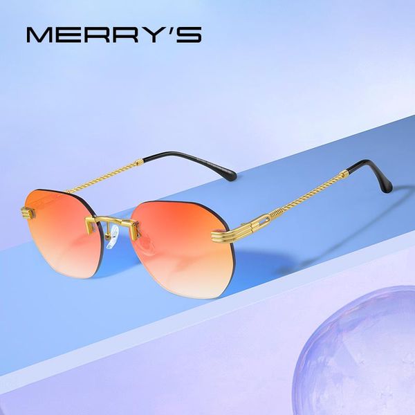 

sunglasses merrys design luxury rimless for men women square shades trending gradient sun glasses uv400 protection s8431, White;black
