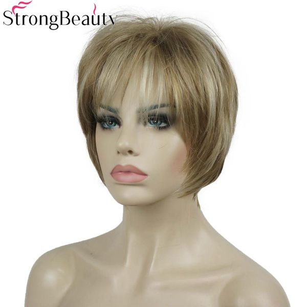 

synthetic wigs strongbeauty wig short straight women's hair natural, Black
