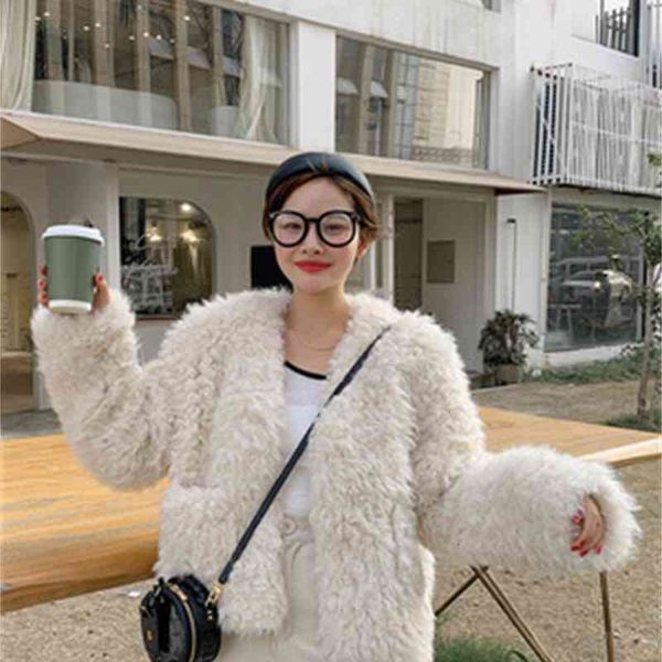 

style high-end fashion women faux fur coat c23, Black