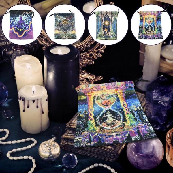 

storage bags velvet tarot deck bag constellation cotton linen board drawstring package jewelry