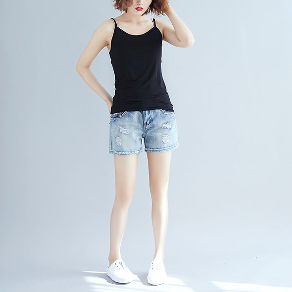 

one summer plus size black white casual loose solid plain camisole sling sleeveless women tanks camis nn8, Red;black