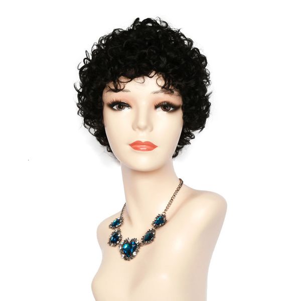 

small head curly wig cover women's short hair, Black;brown