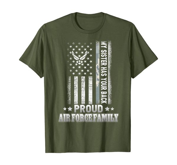 

my sister has your back proud air force family t-shirt, White;black