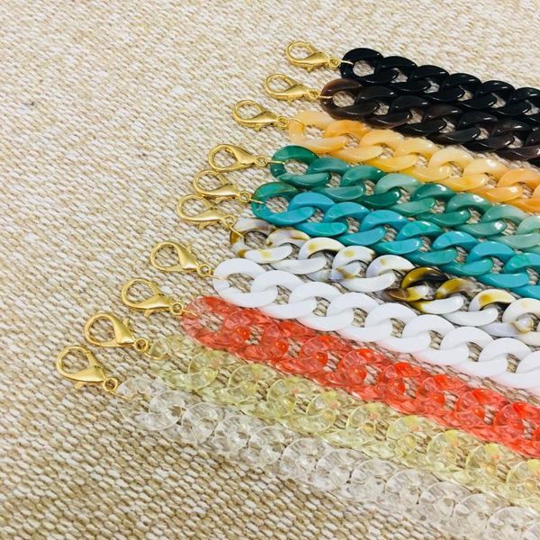 

bag parts & accessories 100cm acrylic women bags chain strap fishbone type shoulder messenger replacement green/white, Black
