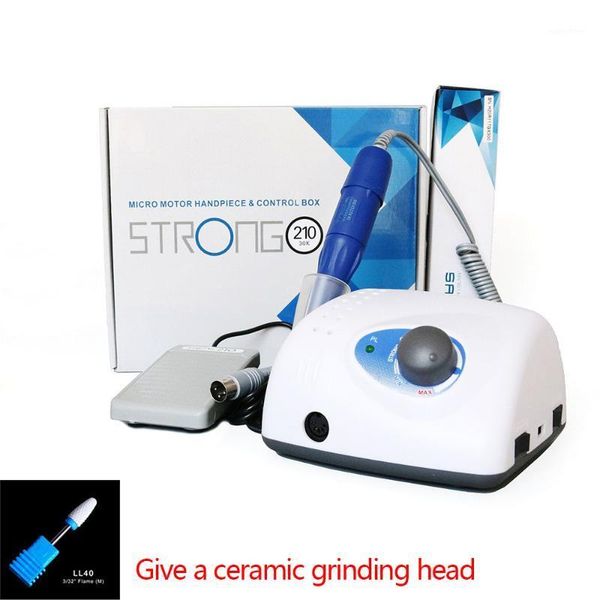 

65w 40000rpm authent electric nail drill machine strong 210 plus 105l 2.35mm model manicure pedicure file bit1