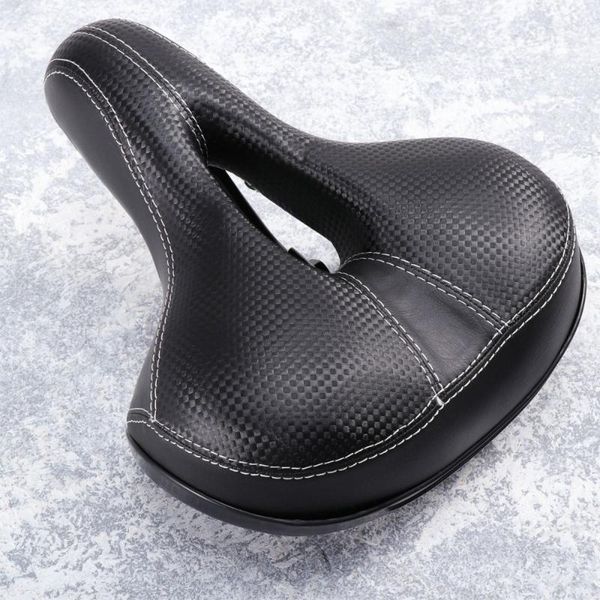 

bike saddles elastic sponge seat absorbing comfortable wide padded replacement saddle for mountain outdoor (black)