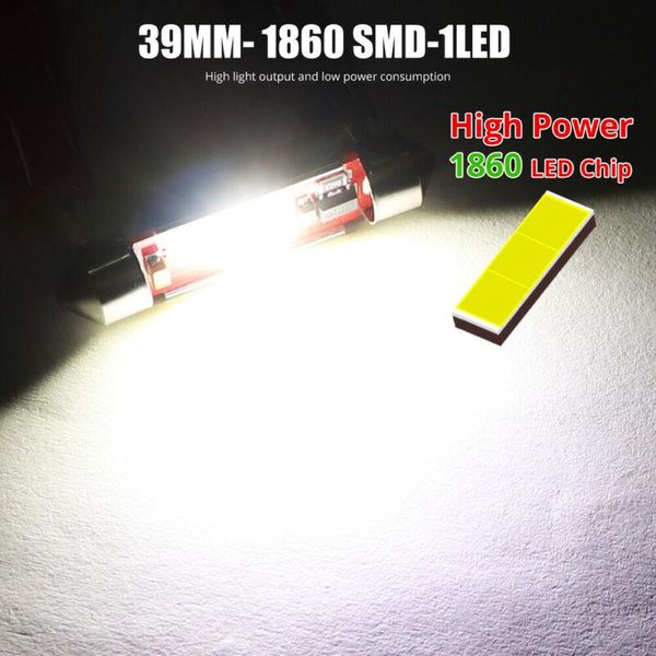 

bulb error practical festoon 1860 led chip c5w white light car interior headlights