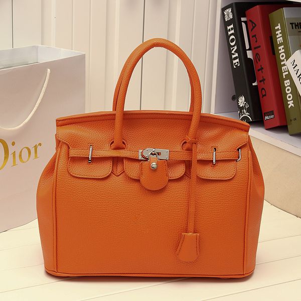 

handbag classic fashion bag litchi pattern lock large capacity women's