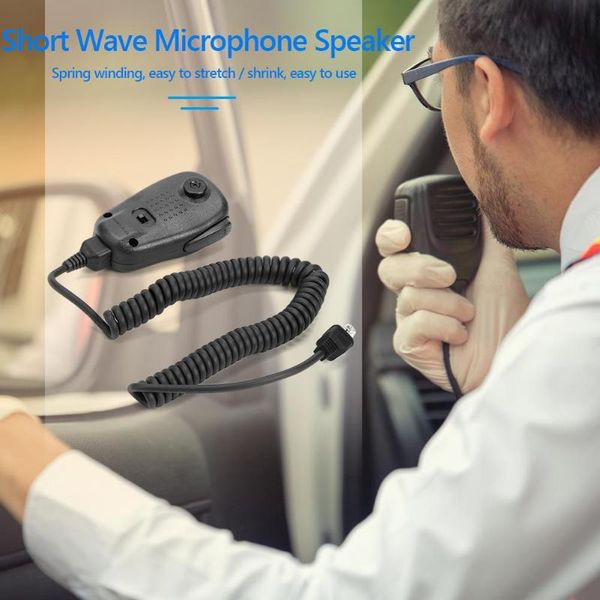 

durable short wave microphone speaker portable w/spring cable for yaesu ft-817 ft-857 walkie talkie