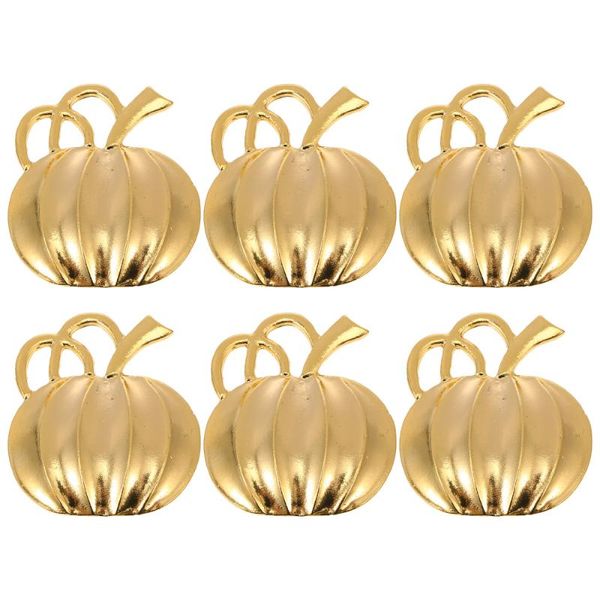 

napkin rings 6pcs pumpkin shaped buckles table decors (golden)