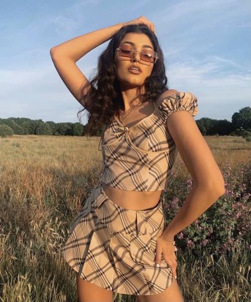 

skirts 2021 summer skirt pleated ruched mini sweetown short 90s clothes vintag slim t shirt party club two pcs set, Black