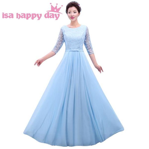 

party dresses half sleeve light blue ladies clothing long dress evening unique bows 2021 for woman with sleeves h3765, White;black