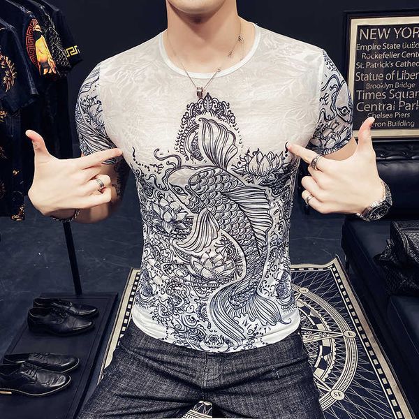 

harajuku t shirt men summer short sleeve funny t shirts streetwear casual o-neck tees clothes breathable comfortable 210527, White;black