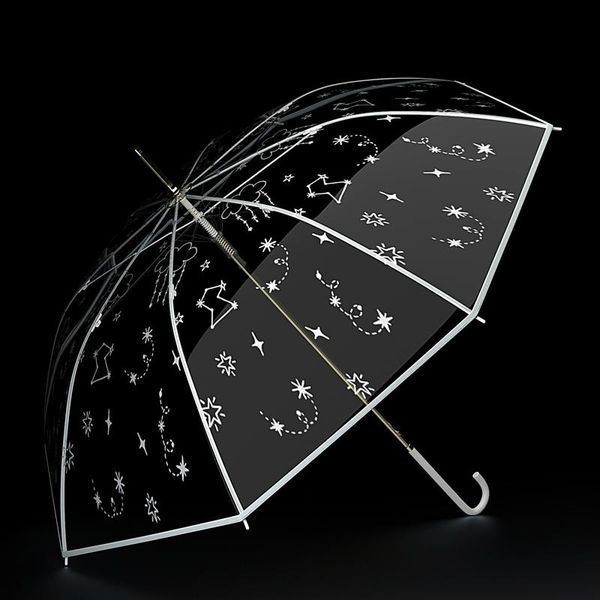 

umbrellas white transparent umbrella long handle girls partysu folding large