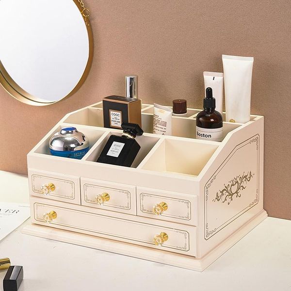 

storage boxes & bins display wood makeup organizer drawer box luxury lipstick cosmetic bathroom organizador maquillaje