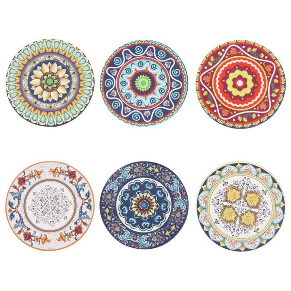 

mats & pads 6pcs decorative ceramic coasters mandala pattern heat insulation cup gift