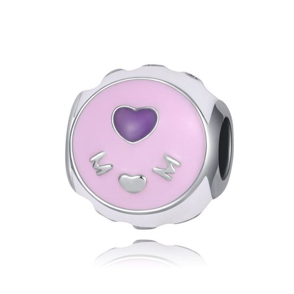 

1pcs pink letters mom pendant diy beads adapting to original pandora charm bracelet ladies jewelry making gifts, Silver