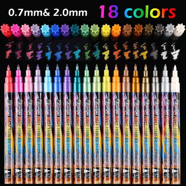 

gift sets 6/24 colors acrylic metallic marker pens extra fine point paint pen art painting for tools water-based children graffiti toys