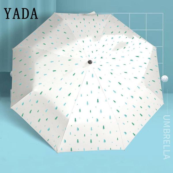 

umbrellas yada green pine forest foldable rain uv mini 3 folding clear umbrella for women windproof large female ys862