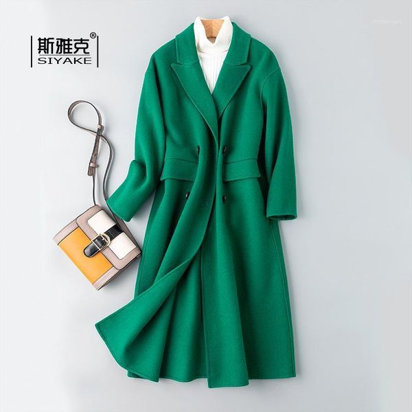 

double faced cashmere overcoat in autumn and winter of 2021 women's wool & blends, Black