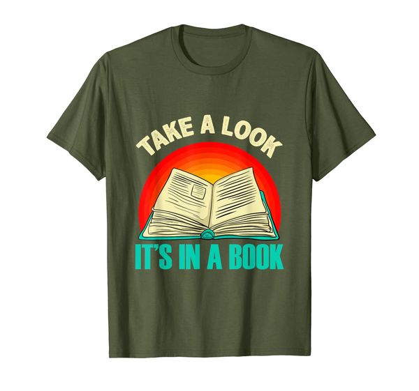 

take a look it's in a book shirt retro rainbow reading book, White;black