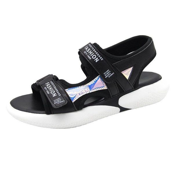 

women waterproof outdoor hiking sandals comfort travel open toes wedges for camping beach walking excursion water shoes, Black