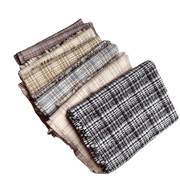 

scarves women winter velvet cashmere check neck thick warm shawl factory wholesale scarfs for ladies, Blue;gray