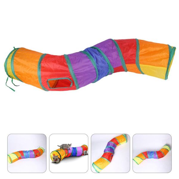 

cat toys 1pc s-curved tunnel kitten plaything folding teasing