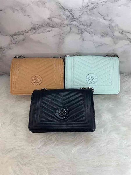 

gs new simple solid color rhombic rose chain single shoulder messenger bag