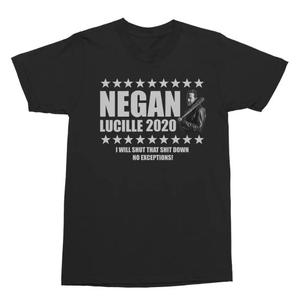 

the walking dead negan for president 2020 t shirt, White;black