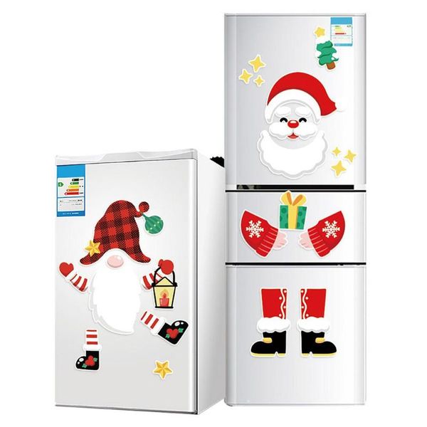 

fridge magnets cartoon snowman christmas refrigerator cabinets funny stickers cute magnet sticker kitchen garage decor
