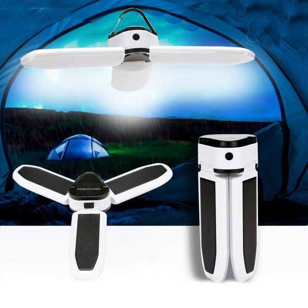 

solar camping light usb recharge portable lantern tent lamp bulb hiking home emergency lanterns
