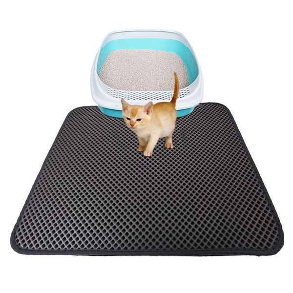 

cat beds & furniture double-layer waterproof litter mat high elasticity eva foldable honeycomb sifting sanitary pet cats trapper pad s/m/l