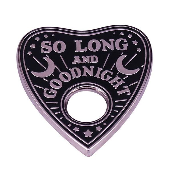 

pins, brooches so long and goodnight enamel pin planchette ouija brooch badge, Gray