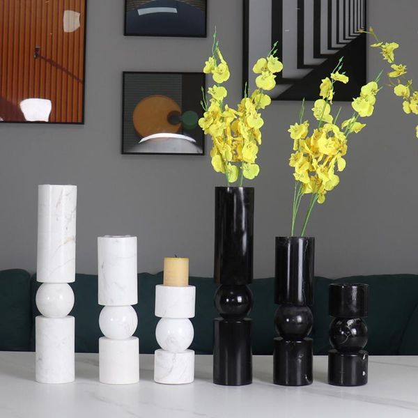 

candle holders marble candlestick holder candlelight back can be used as a vase