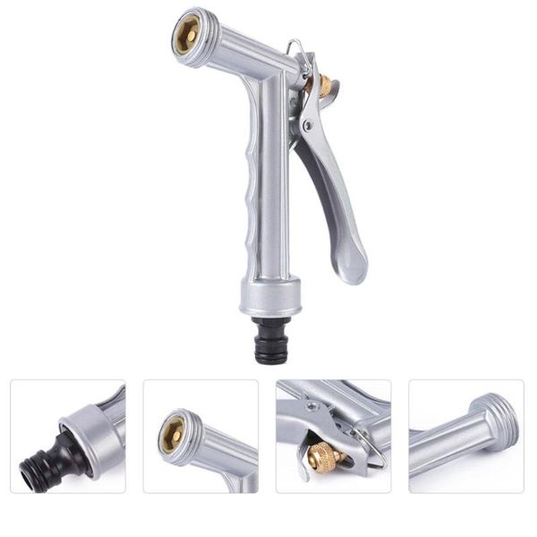 

high-pressure watering flower spray tool silver car sprayer water nozzle equipments