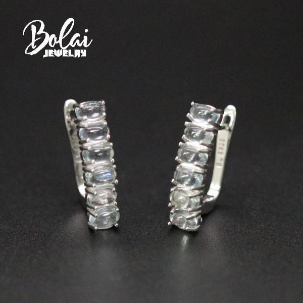 

dangle & chandelier 925 sterling silver natural aquamarine earrings, suitable for everyday wear simple style jewelry