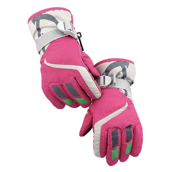 

ski gloves children kids thermal winter fleece waterproof warm child snowboard snow full fingers for skiing riding#35